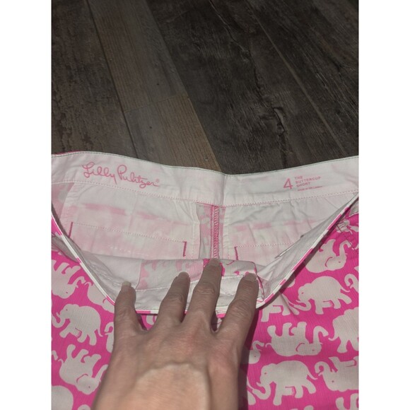 Lilly Pulitzer Buttercup Short Bright Pink white elephant print shorts SZ 4 B13 - Picture 6 of 7